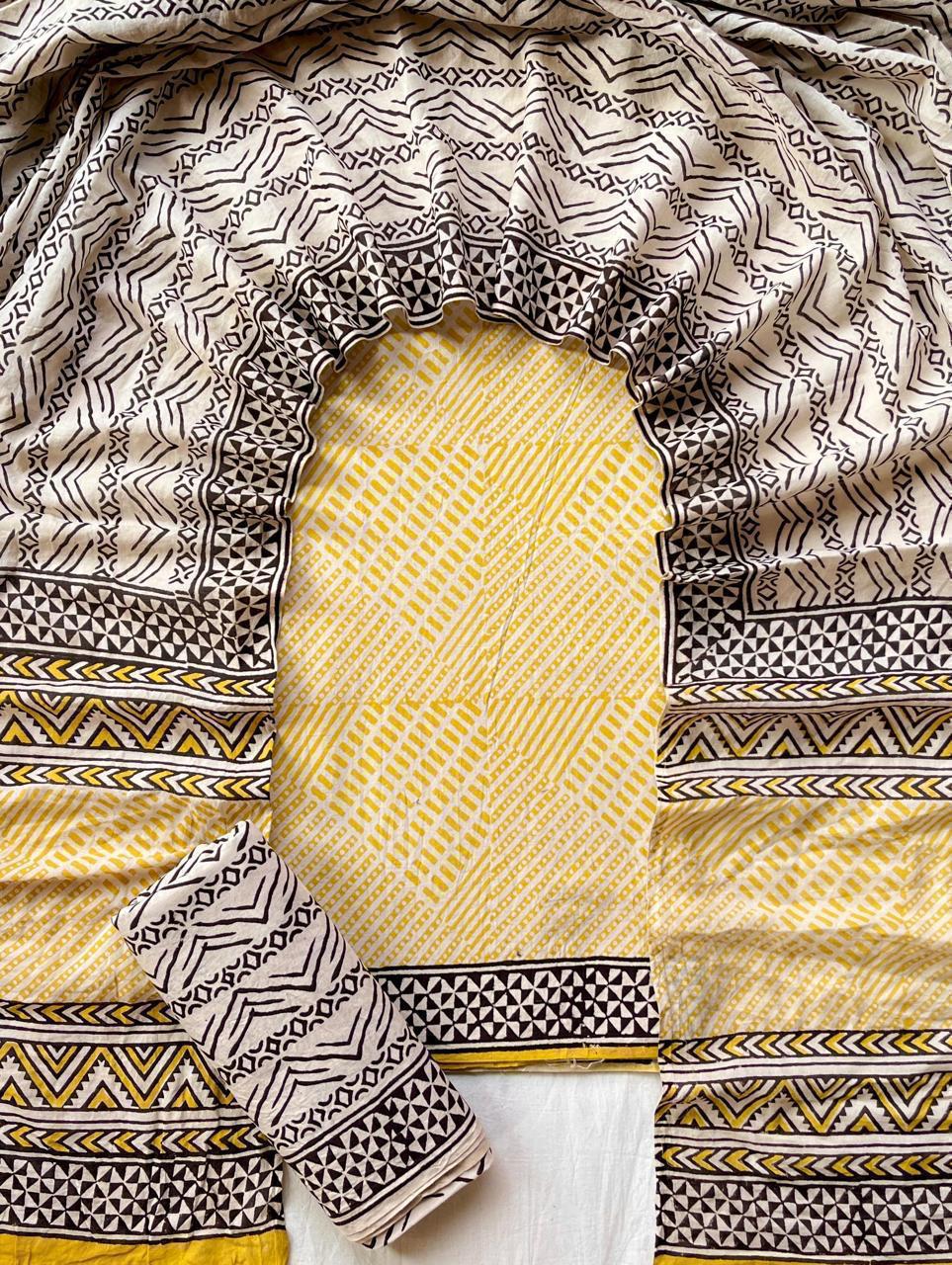 Sunstone Geometric Cotton Suit Set