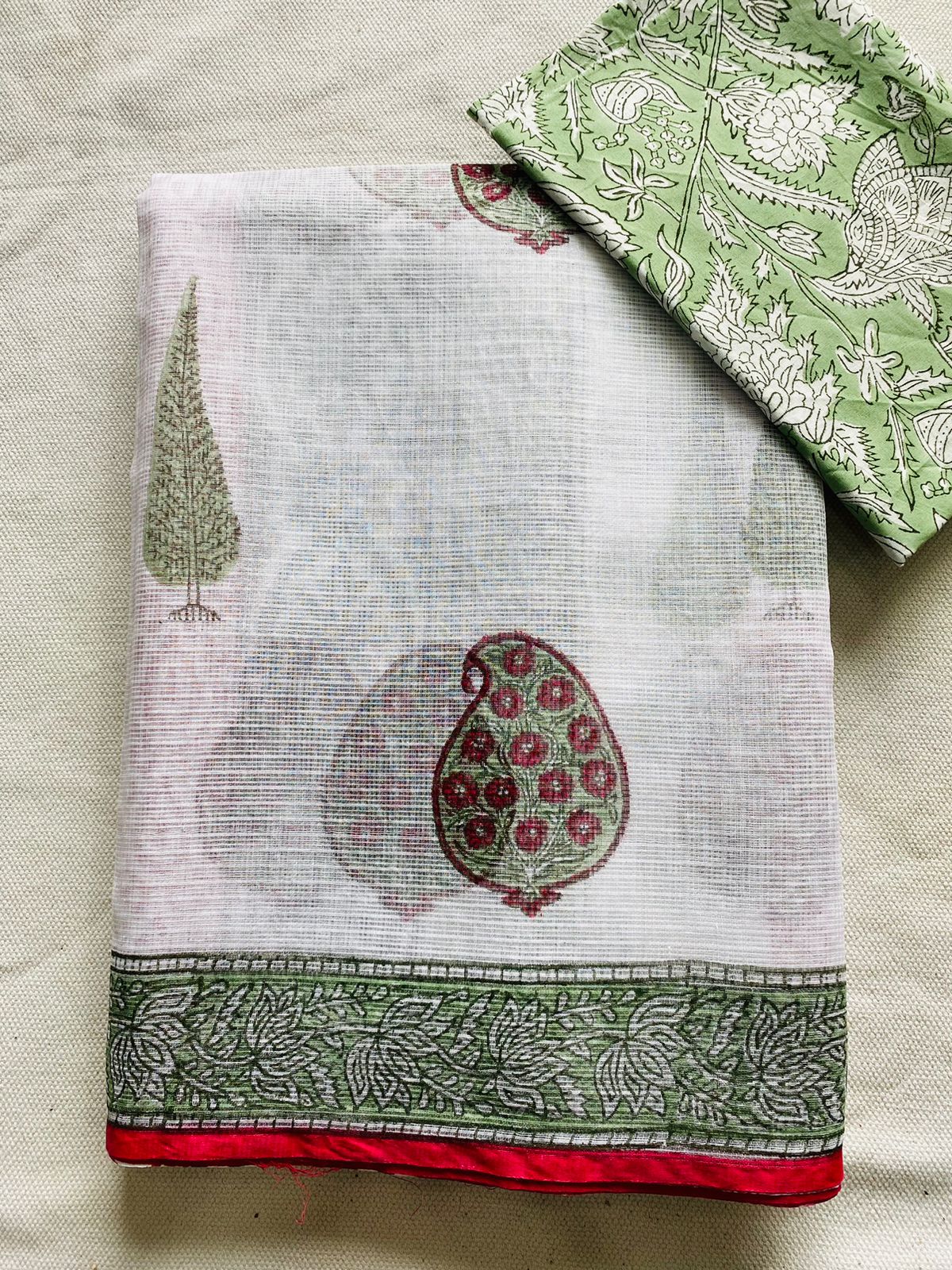 Pomegranate Garden Kota Doria Mul Saree