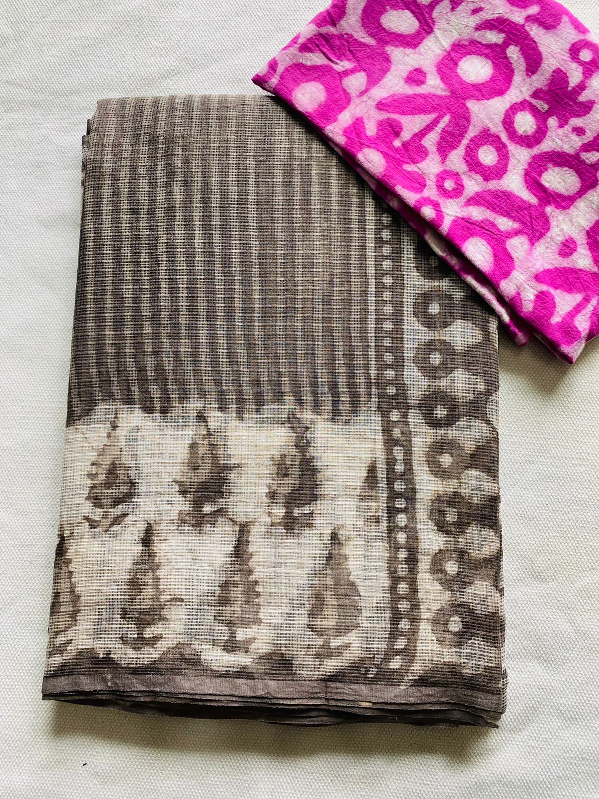 Earth Tones Abstract Kota Doria Saree