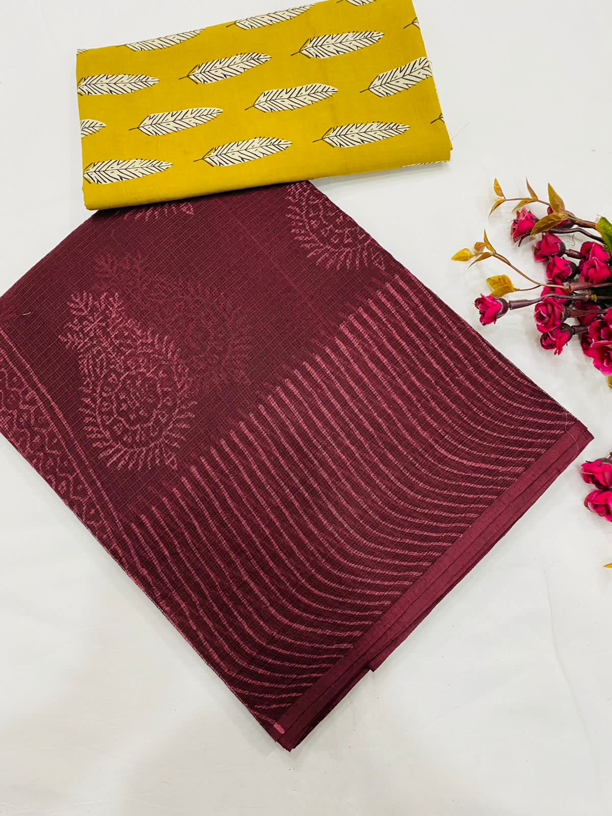 Wine Whisper Kota Doria Saree