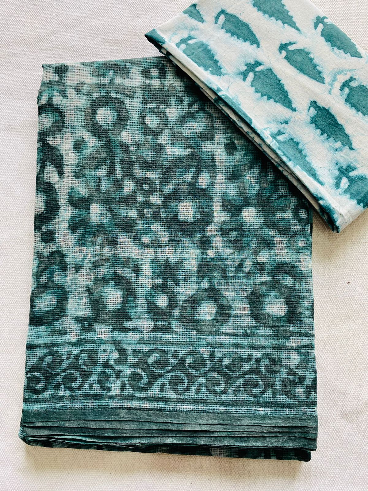 Ocean Moss Dabu Kota Doria Saree