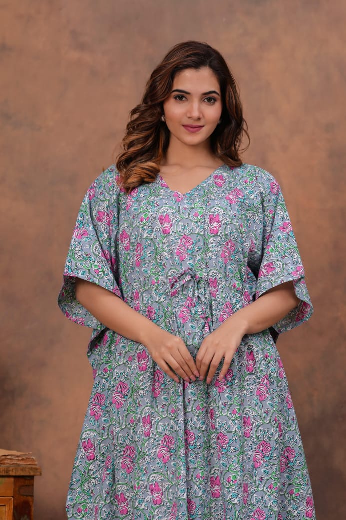 Pastel Garden Kaftan – Soft, Breezy & Beautiful