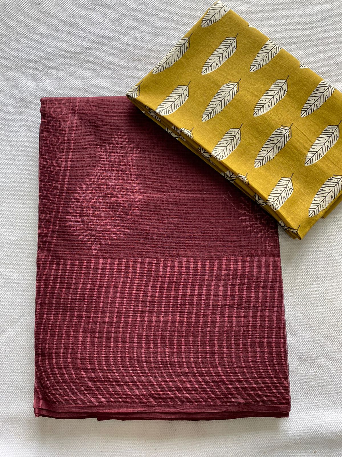 Gulab Maroon Kota Doria Saree
